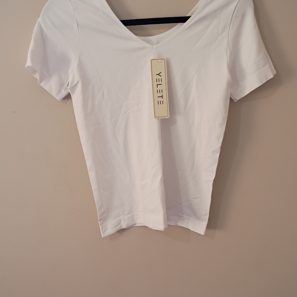 Yelete Women's White U/V Shaped Shirt